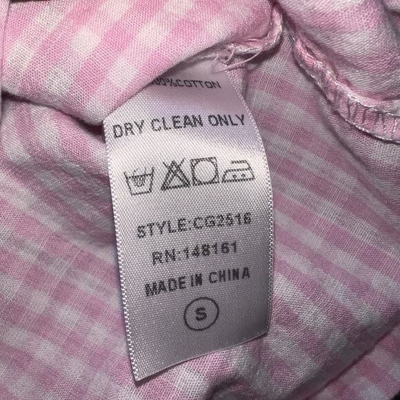 J. Marie Top Womens Size S Pink Gingham Floral Embroidered Sleeveless Tank READ - Picture 10 of 14